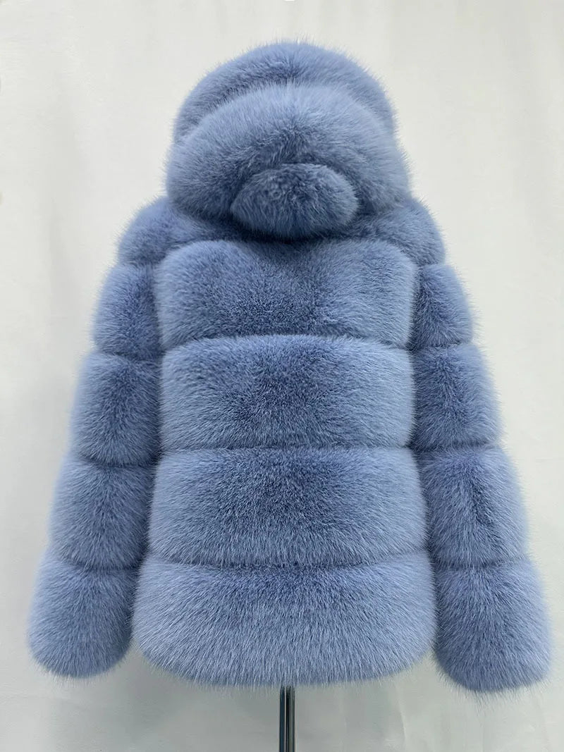 Fox Fur With Hood -