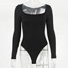 Women's Square Neck Long Sleeve Bodysuit -