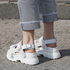 Summer Women Platform Sandals Fashion Buckle Design White 7cm Increasing Sandals Thick Sole Casual Platform Shoes Female -