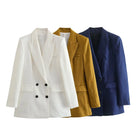 Linen Double Breasted Blazer -