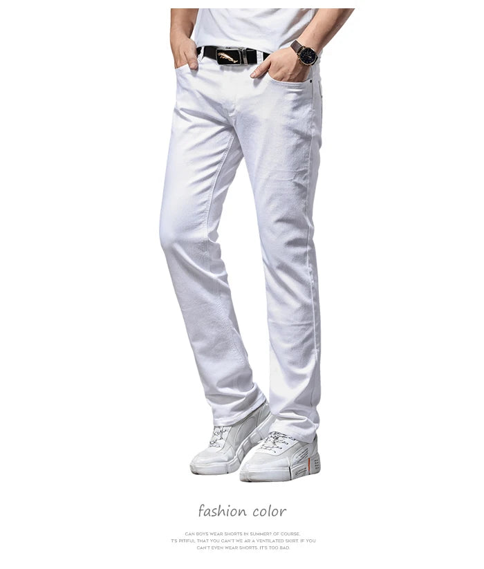 Men White Jeans Slim Fit -