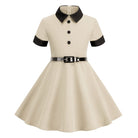 Hong Kong Style Retro Girl Western Style Polka Dot Short Sleeve Fashion Performance Costume Kids Cute Big Swing Dress European and American Summer -