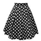 Hepburn Retro Hong Kong Style High Waist Dotted Prints Ruched Easiest for Match Fashion Slim Looking A- line Large Hem Skirt Umbrella Skirt for Women -