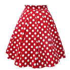 Hepburn Retro Hong Kong Style High Waist Dotted Prints Ruched Easiest for Match Fashion Slim Looking A- line Large Hem Skirt Umbrella Skirt for Women -