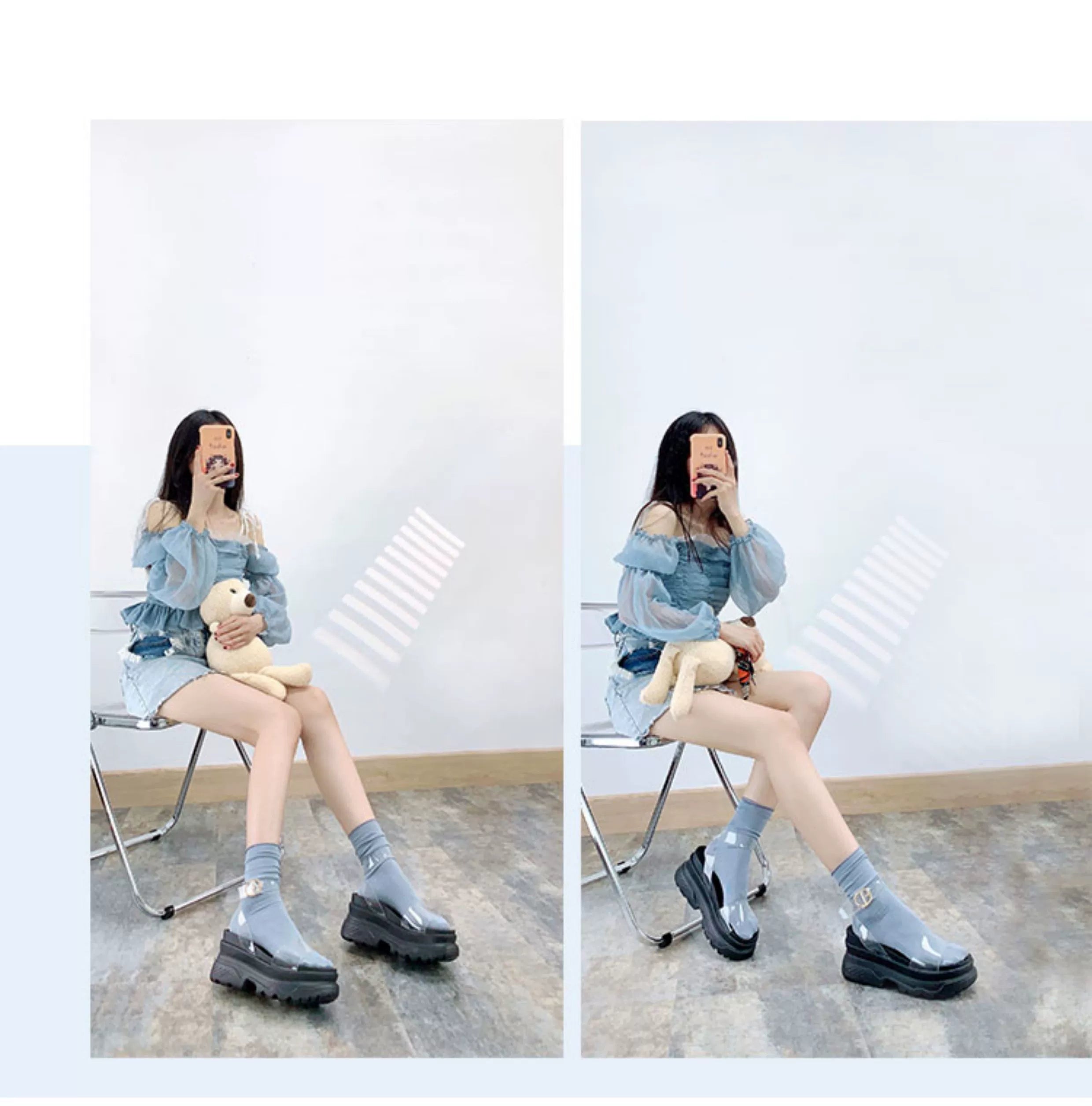 European Station 2025 Summer New Arrival Transparent Height Increasing Sandals Female Online Influencer Thick Sole Strap Platform Shoes Small Size Flats Sandals -
