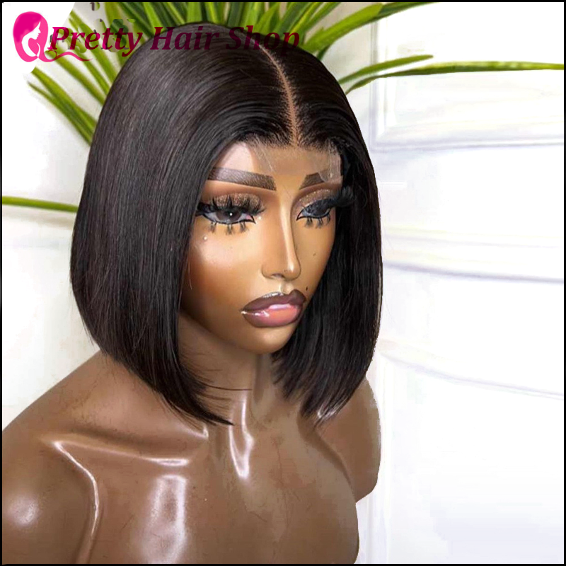 12A Double Drawn 2*6 Short Bob Wigs Brazilian Human Hair Wig -