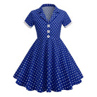 Hong Kong Style Retro Girl Western Style Polka Dot Short Sleeve Fashion Performance Costume Kids Cute Big Swing Dress European and American Summer -