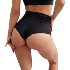 Elevate your workout wardrobe with these solid color high-waisted yoga shorts, designed for a flattering fit and maximum comfort during exercise sessions! -