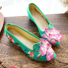 One Pedal Stereo Retro Inner Height Increase Embroidered Cotton Shoes -