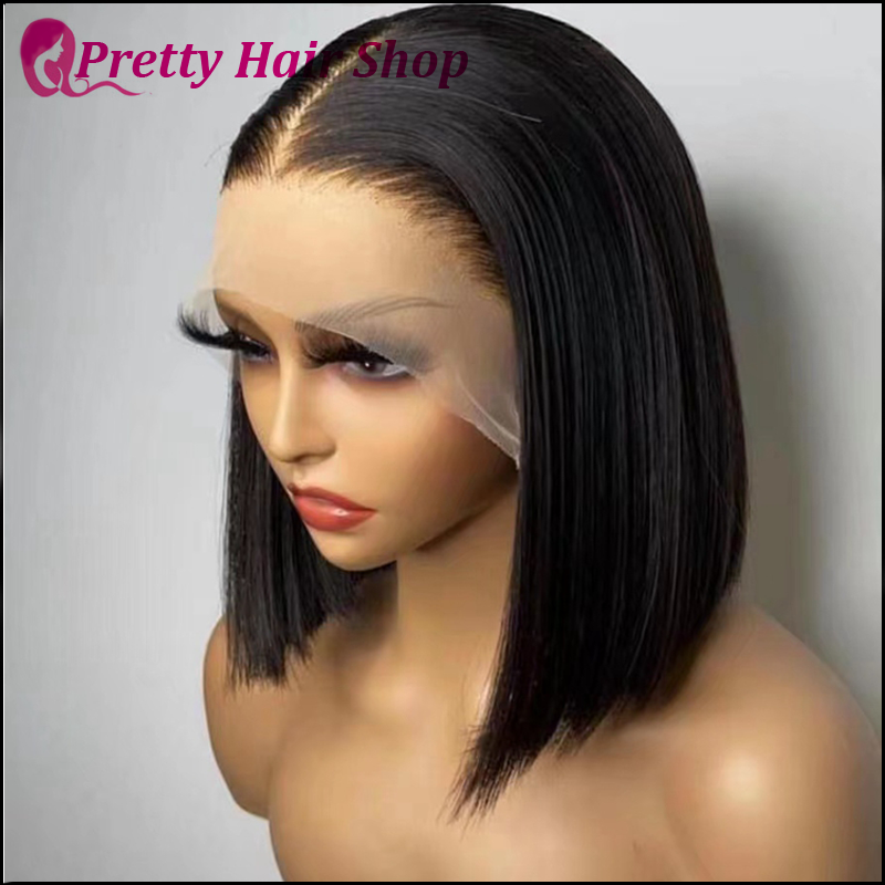 12A Double Drawn Wig Brazilian Human Hair 13*4 Lace Bob Wigs -