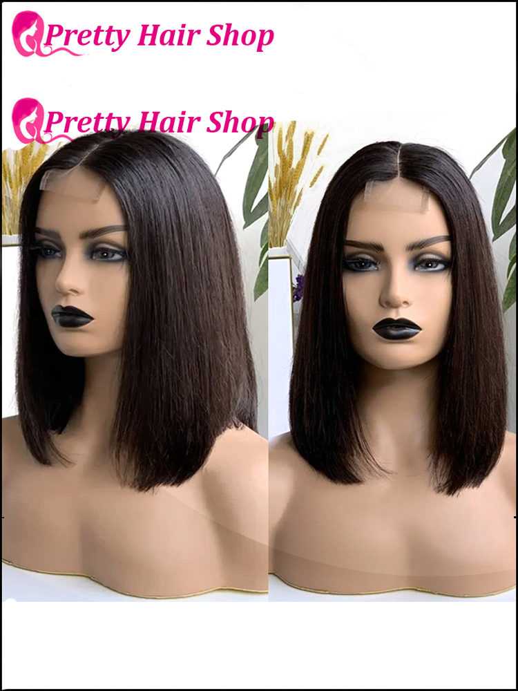 12A Double Drawn 2*6 Short Bob Wigs Brazilian Human Hair Wig -