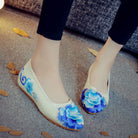 One Pedal Stereo Retro Inner Height Increase Embroidered Cotton Shoes -
