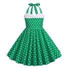Hong Kong Style Retro Girl Western Style Polka Dot Short Sleeve Fashion Performance Costume Kids Cute Big Swing Dress European and American Summer -