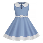 Hong Kong Style Retro Girl Western Style Polka Dot Short Sleeve Fashion Performance Costume Kids Cute Big Swing Dress European and American Summer -