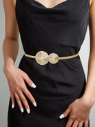 Shimmer and shine with this chic metal waist chain belt for women—perfect for adding a stylish touch to any outfit! -