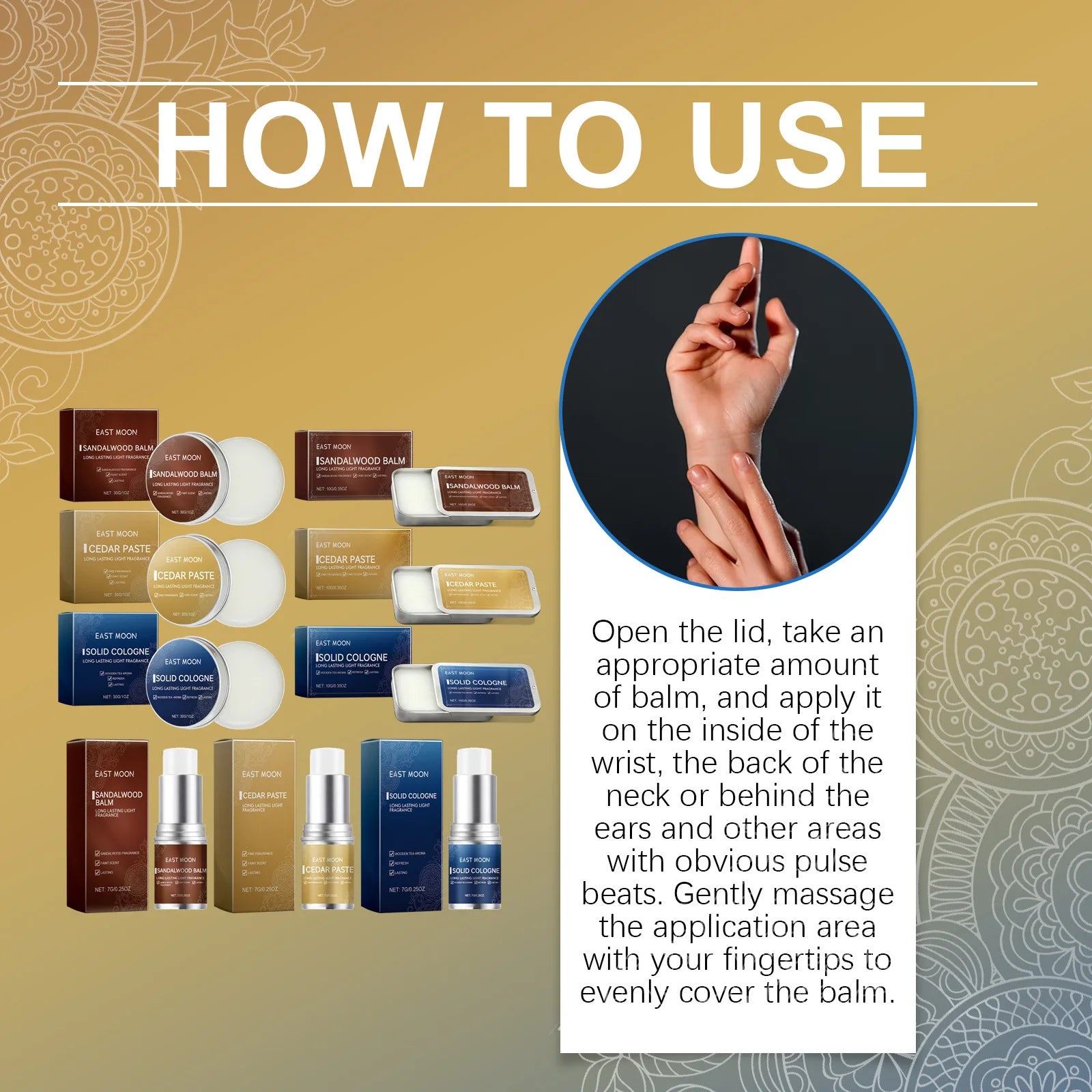 Men Sandalwood Balm Series Lasting Scent Keep Fresh Dating Flirting Improve Temptation Portable Body Light Fragrance Solid Balms -