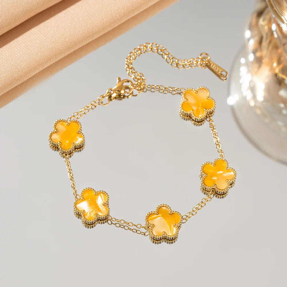Lucky Five-Petal Flower Bracelet -