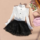 Teenage Girls Clothes Autumn Kids Blue Stripe Blouses Turn-down Collar Full Sleeve Shirt Children Cotton Tops School Girl Blouse -