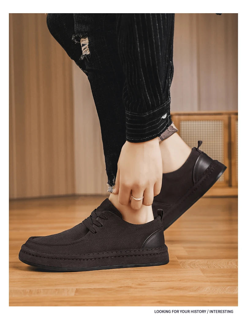 Men's Shoes Are Fashionable Brown Casual Shoes Made of Durable Suede Material Comfortable Walking Shoes Suitable for Daily Wear -