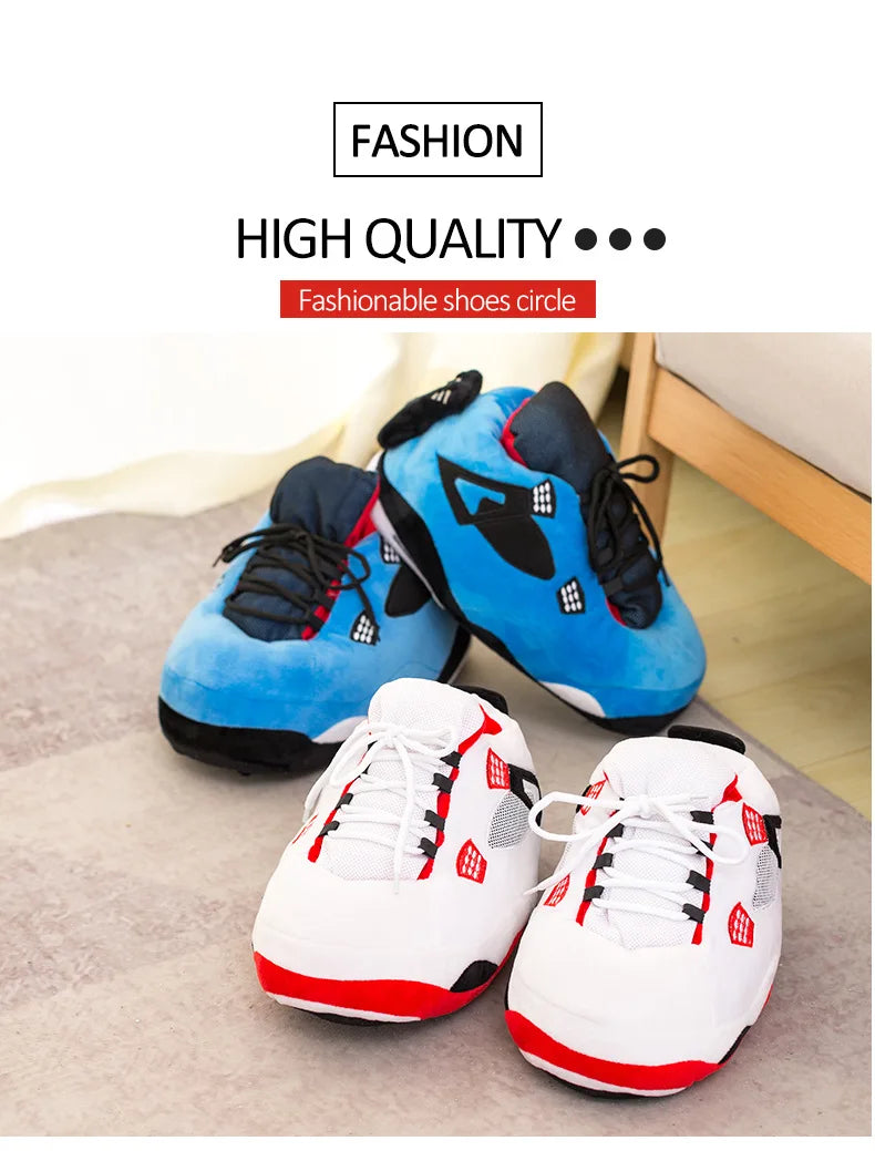 Unisex Winter Warm Home Slippers Women/Men One Size Sneakers Lady Indoor Cotton Shoes Woman House Floor Sliders Ladies Slippers -