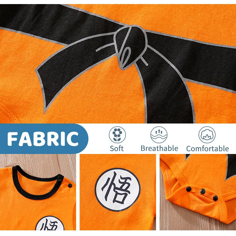 Dress your little one in style with this handsome newborn cotton outfit featuring anime role play designs—comfortable and perfect for playful moments! -