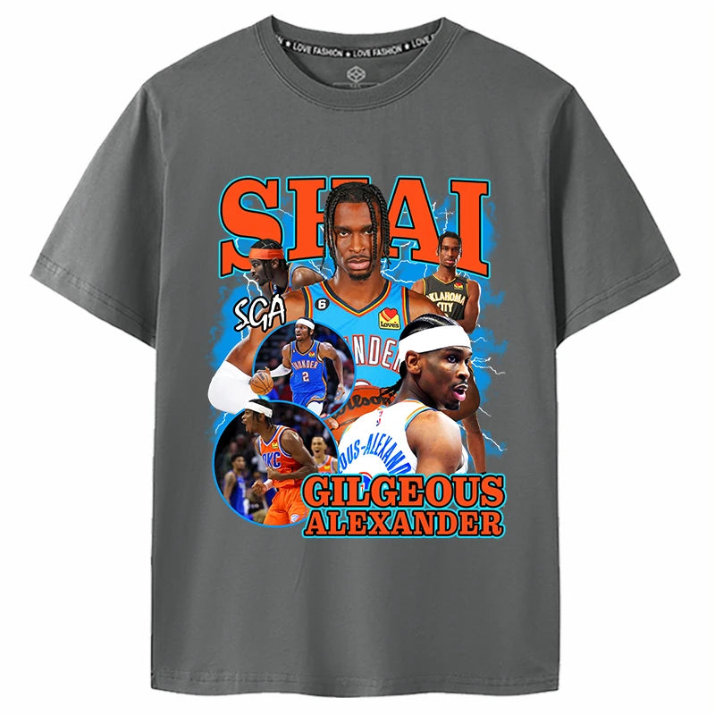OKC Thunder NO.2 SGA Alexander Print Cotton T-shirt -