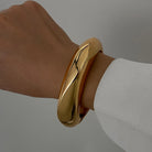 3PCS Set Stainless Steel Round Smooth Bangles -
