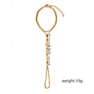 Stainless Steel Colorful Crystal Hand Chain Bracelet -