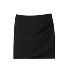 Turn heads with this girl's high-waist slim-fit short skirt featuring an irregular pleated hip design—sexy, versatile, and perfect for juniors! -
