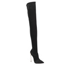 Arden Furtado 2025 Autumn Stretch boots Metal stiletto heels Over the knee boots Pointed Toe Super high heel thigh high boots 41 -