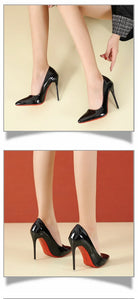 Women Shoes Red High Heels Sexy Pointed Toe 12cm Pumps Wedding Dress Shoes Nude Black Color Red Rubber Bottom High Heels -