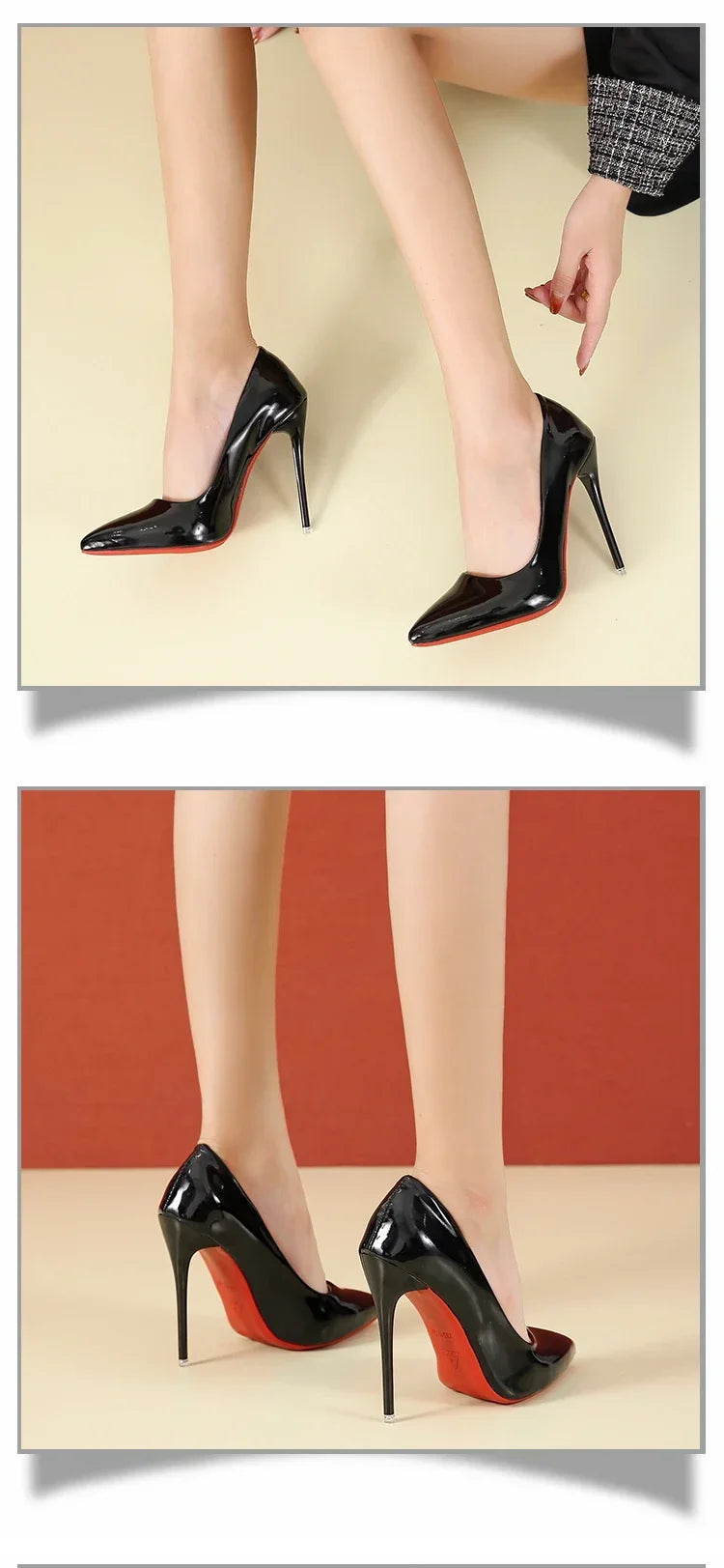 Women Shoes Red High Heels Sexy Pointed Toe 12cm Pumps Wedding Dress Shoes Nude Black Color Red Rubber Bottom High Heels -