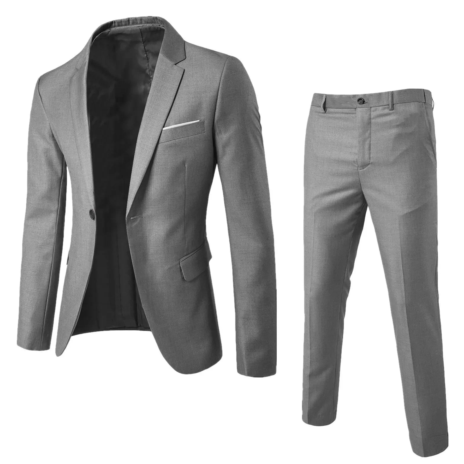 Two Piece Suit for Men - Slim Fit Wedding & Smart Casual Suit Set -
