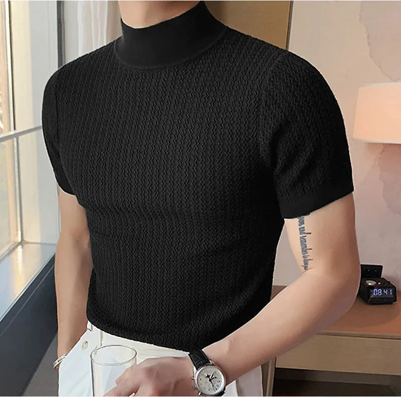 casual simple knitted base T-shirt -