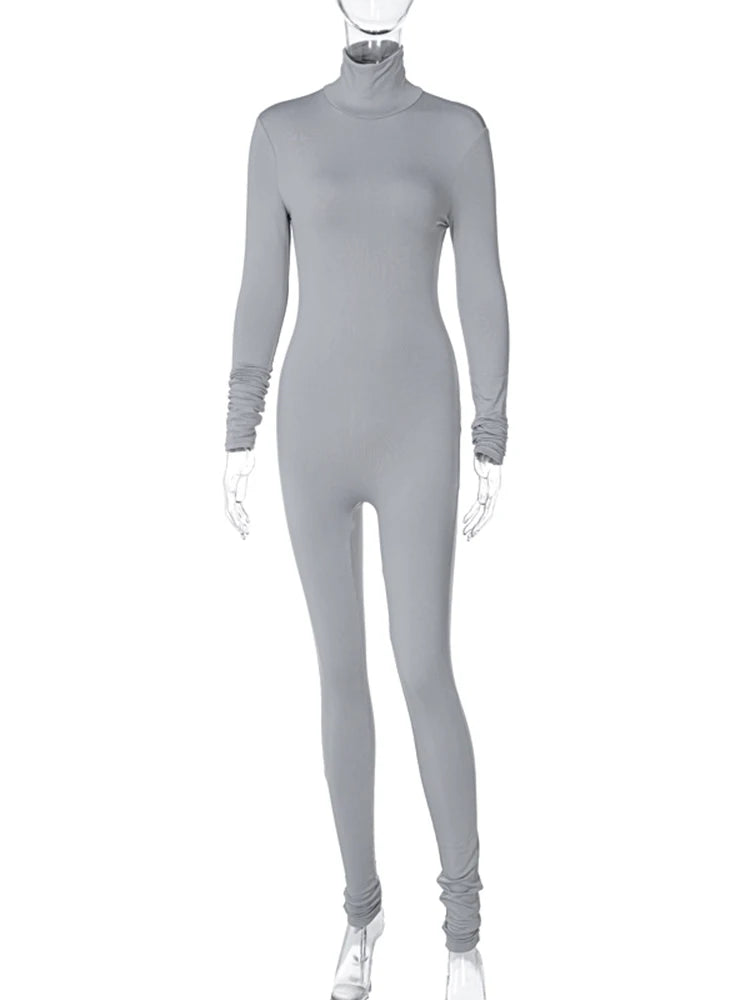 Long Sleeve Turtleneck Jumpsuit -