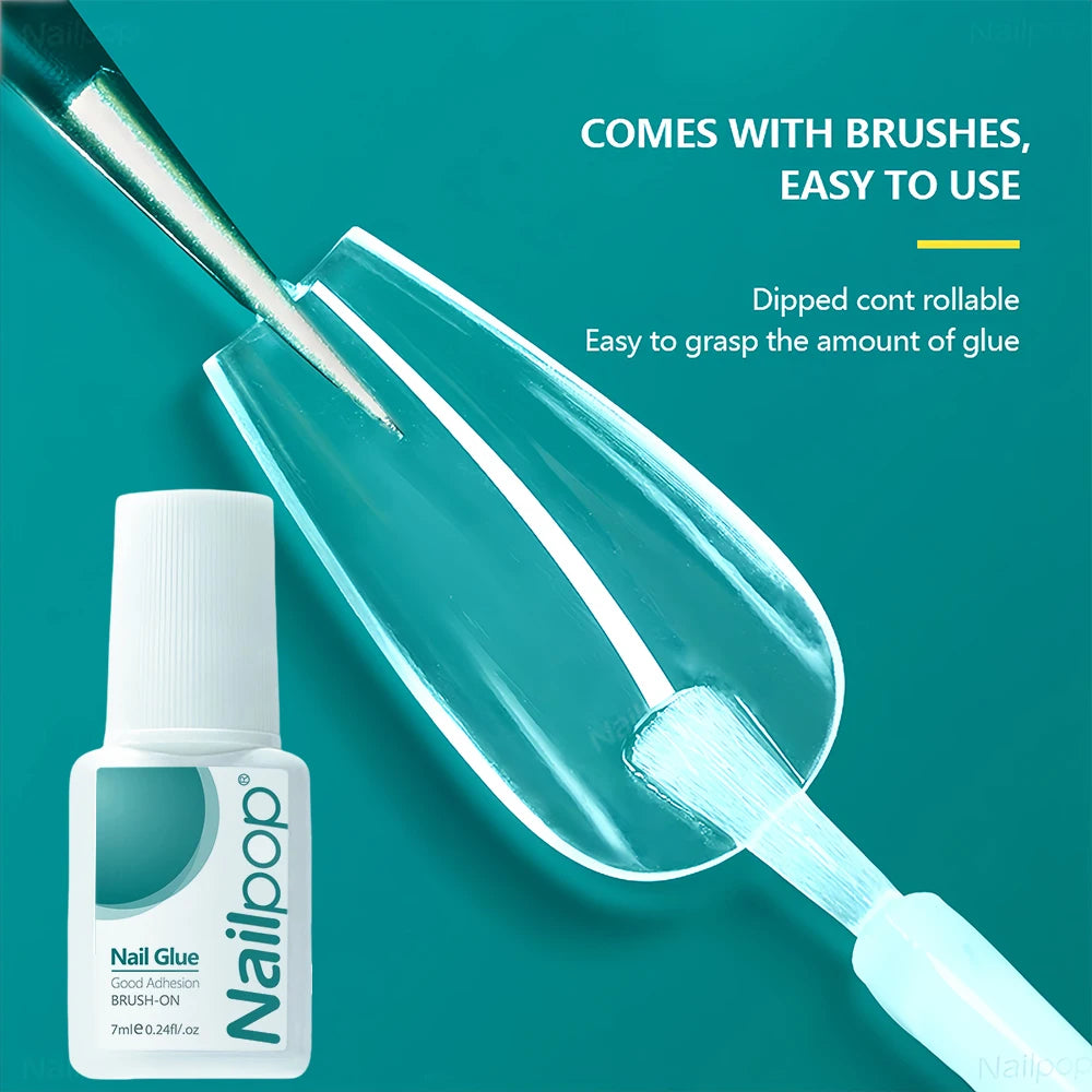 Nailpop Nail Glue 2/5PCS Strong Adhesive Fast Drying Long Lasting Transparent Acrylic Glue for Artificial Nails Nail Art Tools -