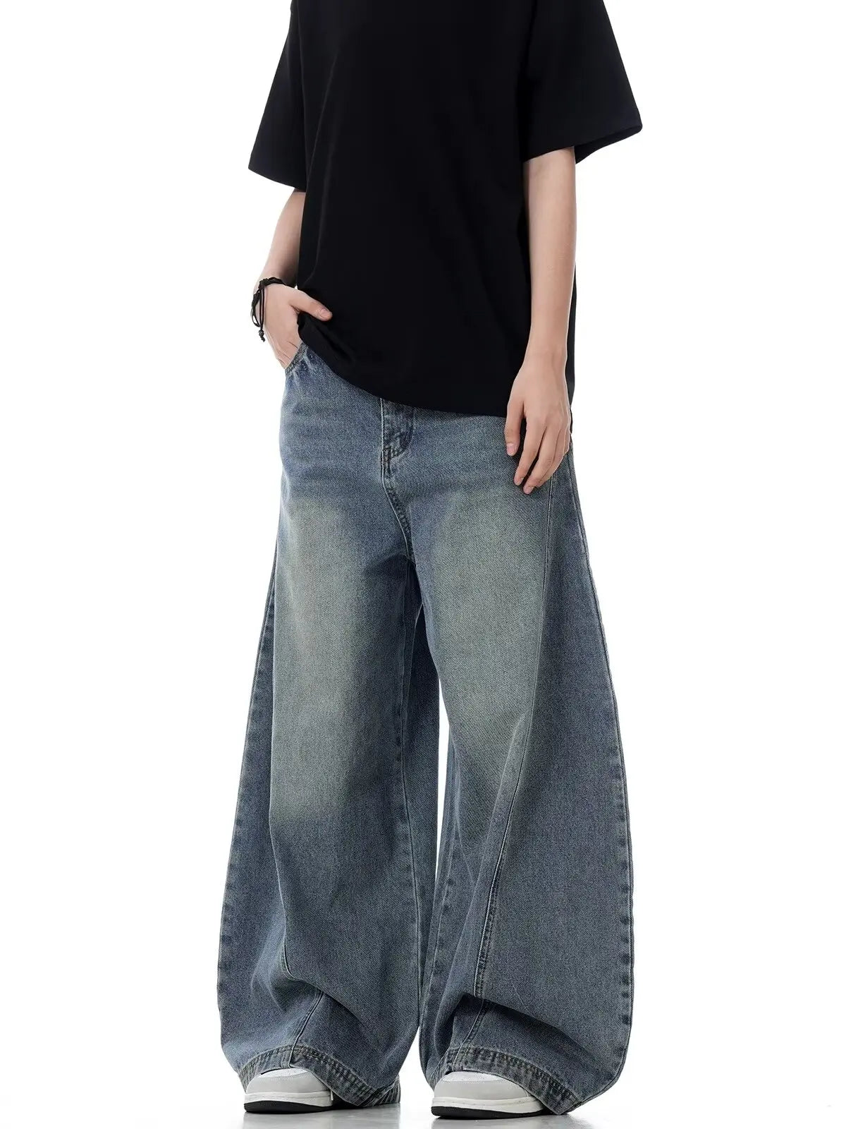 Step out in style with these new vintage blue baggy jeans for women—comfort meets classic cool! -