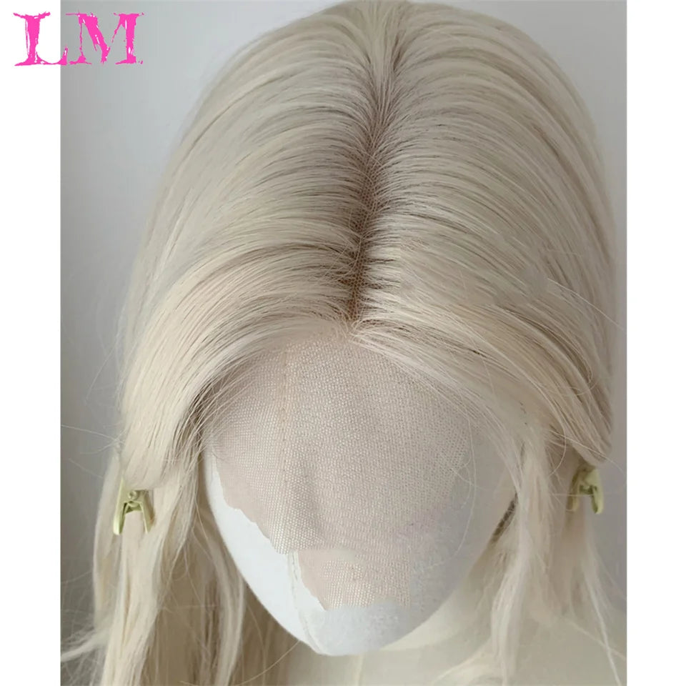 Elevate your style with this 38-inch long ombre brown, red, and blonde highlight straight lace front wig. Perfect for a chic and trendy look, this wig offers versatility and glamour for various occasions. -