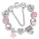 Pink Heart To Heart Beads Charm Bracelets -