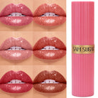 Chocolate Brown Luxurious Metallic Glitter Lipstick Long-Lasting Waterproof Non-Fade Shimmery Pearl Sparkling Lip Gloss Makeup -
