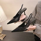 Shoes for Women 2024 Fashion Slip-on Women's High Heels Summer Solid Office and Career Sexy Pointed Toe Heeled Sandals Women -