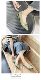 Shoes for Women Fashion Pointed Toe Patent Leather Low Heel Single Shoes Lady Slip on Classic Comfort Office Shoes Zapatos Mujer -
