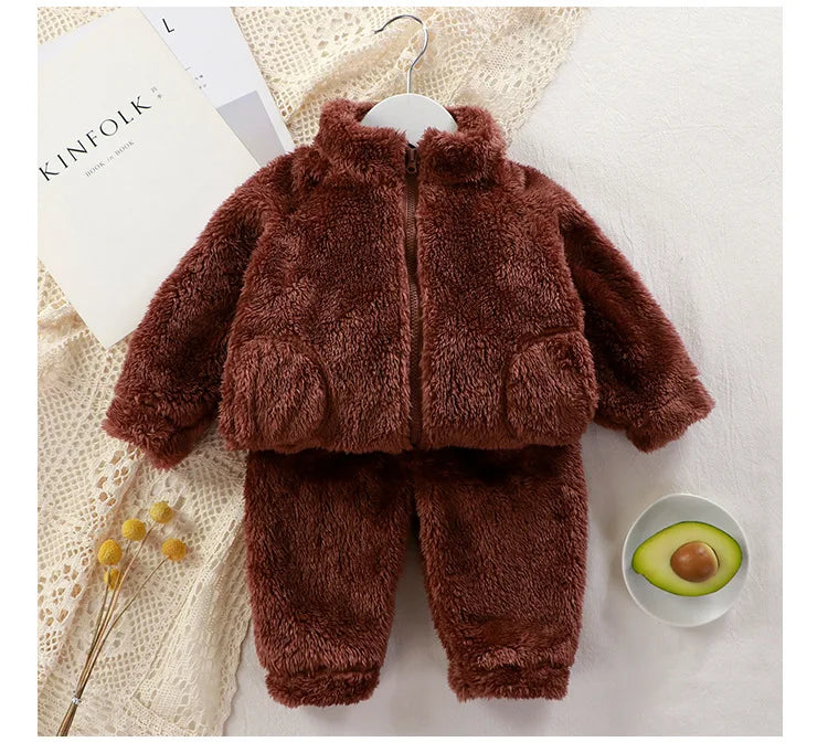 Children's Clothing Sets Flannel Loungewear Girls Clothes Set 1 To 5 Years Boys Clothes Kids Boutique Clothes -
