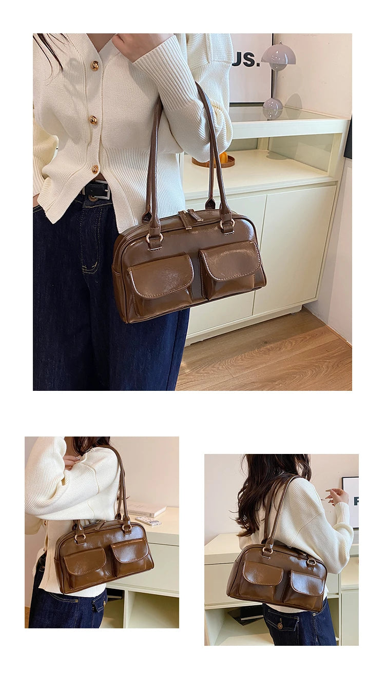 Accessorize stylishly with this black shoulder bag for women. This versatile handbag can be carried as a purse or a crossbody bag, making it a chic and practical choice for all occasions. -