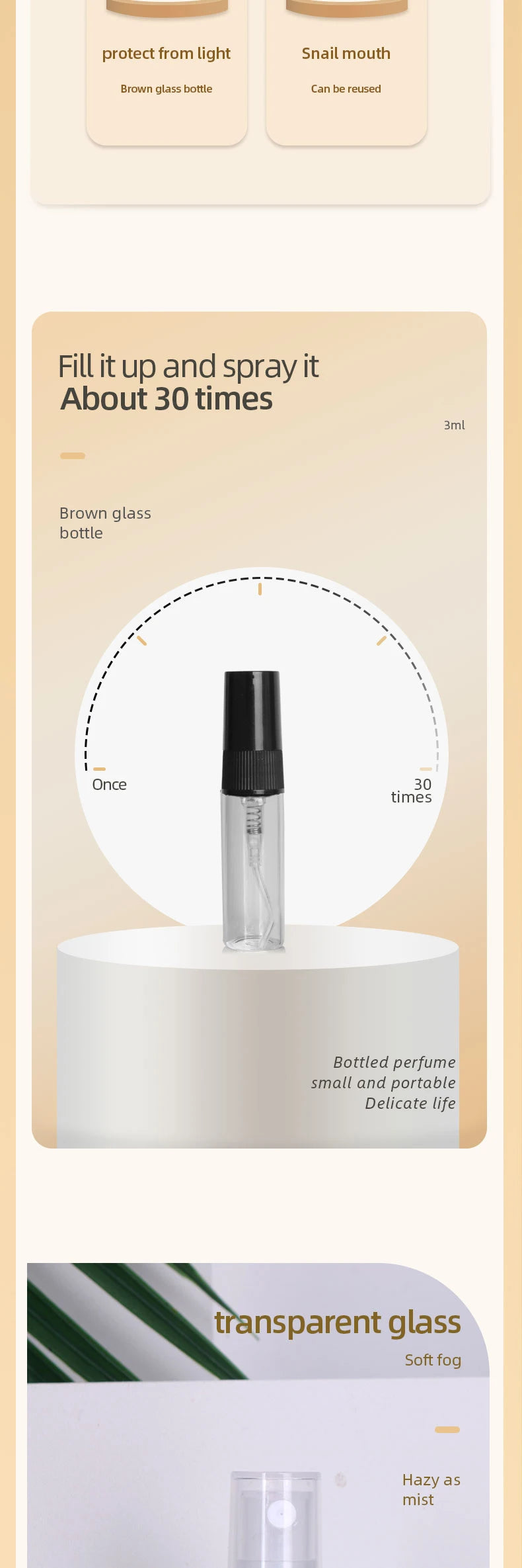 50/batch 3ml high quality clear glass perfume bottle ultra fine mist moisturizing spray bottle mini cologne perfume bottle -
