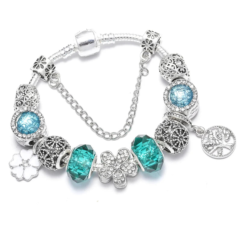 Pink Heart To Heart Beads Charm Bracelets -