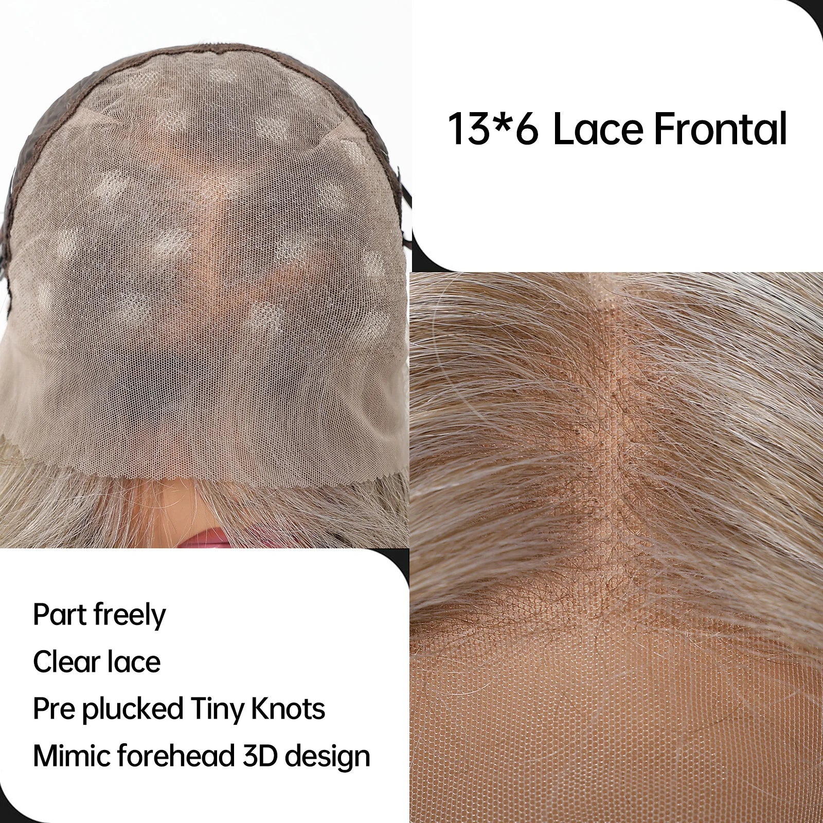 Achieve a stunning look with this 13x6 HD lace front wig in a beautiful blonde and mixed brown color. This high-quality wig provides a natural and flawless appearance, perfect for enhancing your style. -