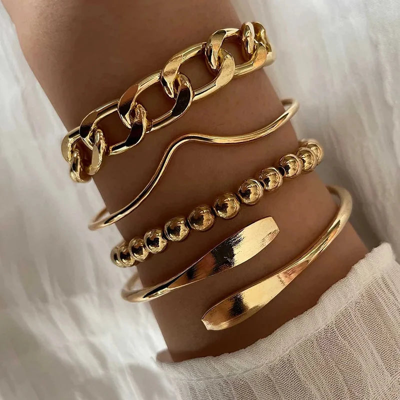 4pcs Cuban Chain Bracelets -