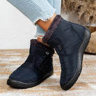 Women's casual sports shoes, mid-calf thick plush waterproof cotton boots, outer zipper cotton boots -