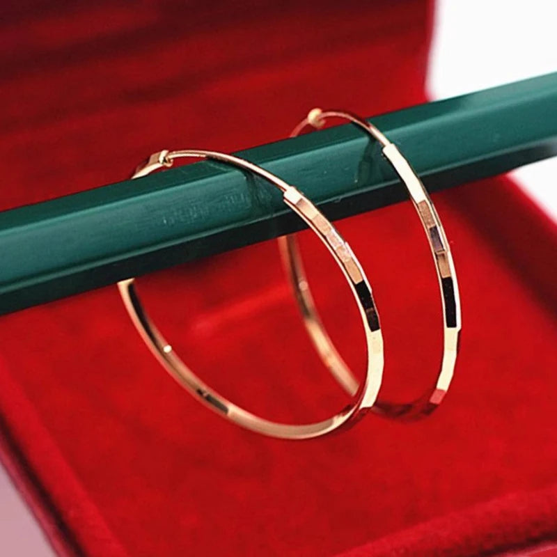 Gold Faceted Shiny Ear Rings for Women -